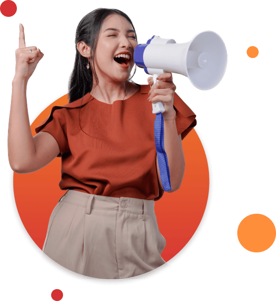 women with megaphone